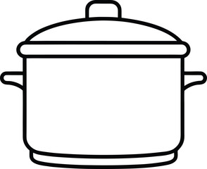 Slow Cooker Line Art Transparent Background