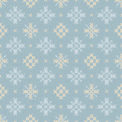 seamless blue boho chic floral pattern