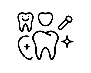 Dental care and hygiene concept with teeth