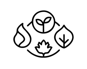 Four natural elements in a circle