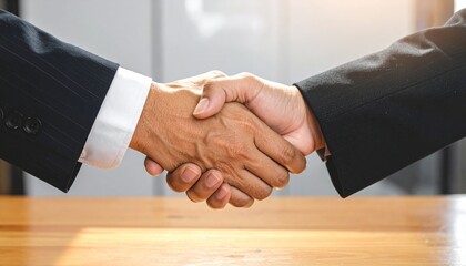Business Agreement Handshake, Partnership Collaboration and Deal Making, Meeting of Business People in the Office
