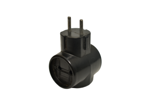 Black electric tee isolated on PNG background. - Powered by Adobe