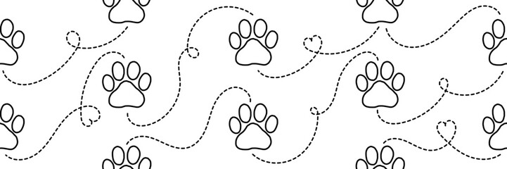 Paw and pawprint pattern with dog and wolf prints for feline foot designs or animal themed projects. This versatile graphic collection features multiple animal tracks for creating cohesive nature illu