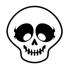 Obraz premium Sweet Skull Head Illustration with Big Eyes