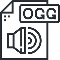 Ogg Audio File Icon Representing Sound Playback and Digital Media on Transparent Background