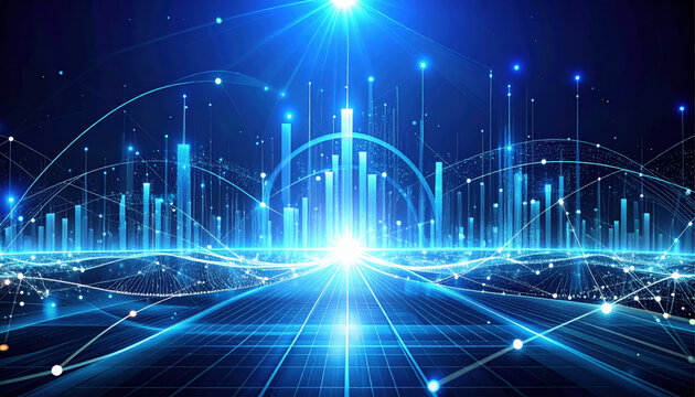 Abstract background of financial technology innovation generated by AI, fintech, innovation, technology, artificial intelligence, abstract, data, digital, futuristic, network 