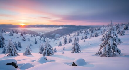 sunset in the mountains