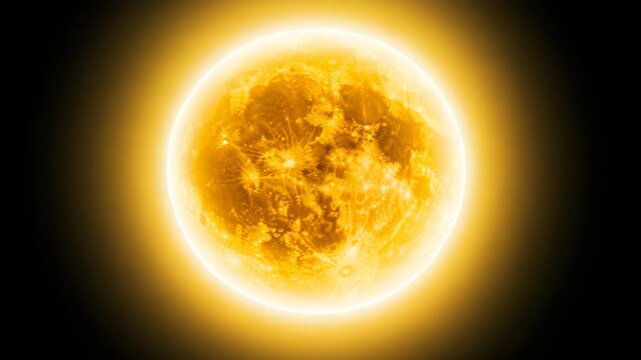 Bright glowing full moon with yellow tint