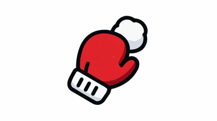 Mitten holding snowball icon for winter apps and seasonal activities