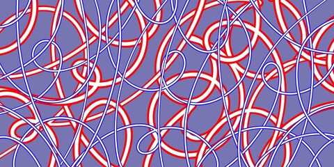 Brush, marker drawn bold doodle lines seamless pattern. Abstract modern geometric wavy ornament background