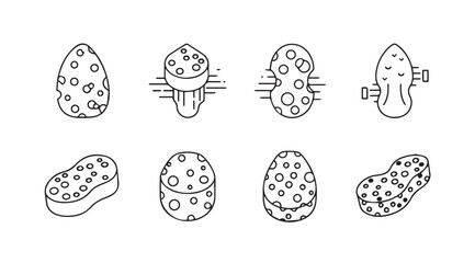 Whisk objects collection hand drawn line art sketch style for baking kitchen tools vector