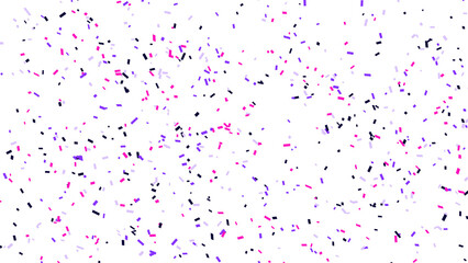 Celebratory Confetti Burst: Pink, Purple, and Black Celebration on a White Backdrop