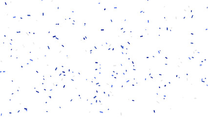 Festive background of vibrant blue confetti falling on white surface celebration.