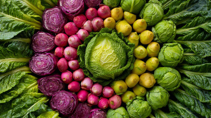 Top view of vibrant vegetables on a dark background, showcasing their natural beauty 