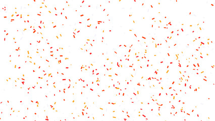 Festive confetti explosion of joy, scattered orange, red and white accents