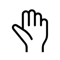 Obraz premium Simple outline hand reaching upwards vector illustration scalable graphic icon