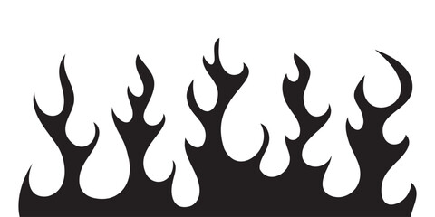 Tribal flame silhouette motorcycle and car decal. vector graphic