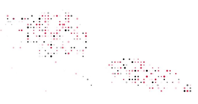 Abstract Spheres Converging to Outline Samoa Geographic Profile in Motion