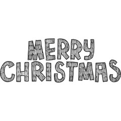 Merry Christmas Hand Drawn Typographic Text Design Festive Greeting Celebration Holiday Season Winter Joyful Celebration