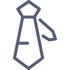 Minimalist Blue Tie Icon Graphic Design Element On Transparent Background