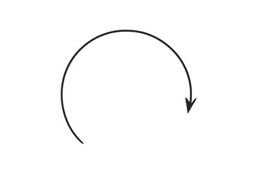 Curved arrow icon indicating rotation, refresh, undo, or a circular direction on transparent background