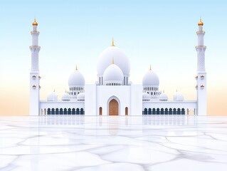 Fototapeta premium Majestic Mosque Front View