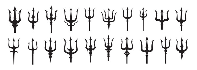 trident silhouette white background .