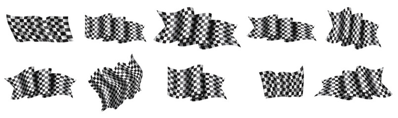 waving racing flag d icon for race sport