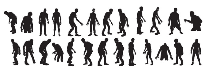 zombie silhouette white background