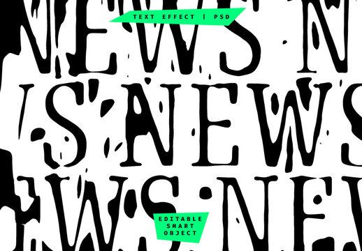 Messy Spotted Black & White Text Effect