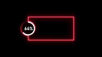 Numerical counting text percentage from 0 to 77 animation isolated on black background