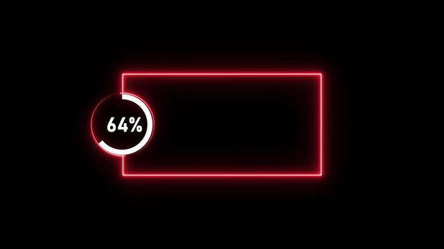 Numerical counting text percentage from 0 to 77 animation isolated on black background