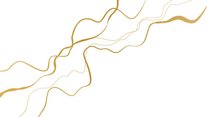 Gold luxury kintsugi crack poster. Japanese art of repairing broken pottery. Vector illustration horizontal backdrop poster background with intertwine graceful veins. gold broken seams