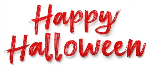 Colorful text saying Happy Halloween in red, perfect for festive decorations, social media posts, or marketing materials related to Halloween celebrations and events,