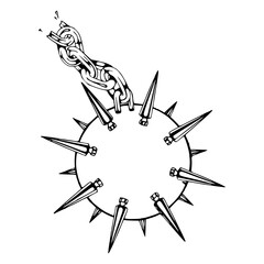 gothic spiked ball with snapped link
