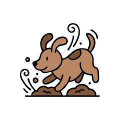 (Playful Puppy Digging in Dirt. Adorable canine companion energetically excavating the earth. This joyful creature symbolizes innocent amusement and lighthearted mischief.)