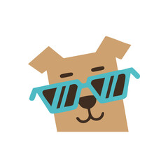 (Cool Dog Wearing Blue Sunglasses. This adorable pet illustration radiates a carefree, playful vibe. The charming animal conveys a relaxed attitude, perfect for a fun-loving design.)