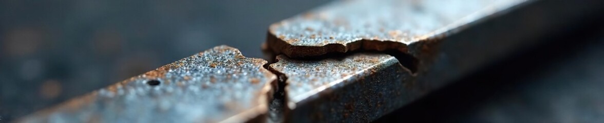 Cracked Metal Component Close-up View of Fatigue and Stress Concentration