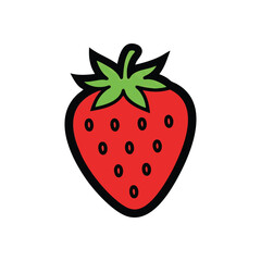 Fototapeta premium (Sweet Strawberry Fruit Illustration. Vibrant crimson berry artwork, symbolizing natural health and deliciousness. Ideal for projects seeking fresh, organic, wholesome food graphics.)