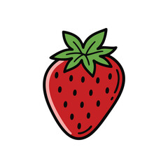 (Vibrant Strawberry Fruit Illustration. A delightful red berry graphic, representing delicious flavor and wholesome vitality. Excellent for culinary, natural, or cheerful design projects.)