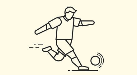 Soccer player kicking the ball with his foot in a dynamic action pose.