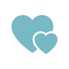 (Blue Hearts Symbolizing Affection. Two serene aqua hearts represent devotion, protection, and familial bonds. A tender illustration of caring relationships and emotional well-being.)