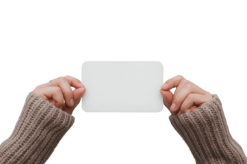 Hands Holding Blank Card Mockup Advertisement Space