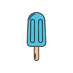 (Refreshing Blue Ice Pop Design. A delightful, cooling confection, this vibrant graphic conveys joy, sweetness, and summer fun. Perfect for projects seeking a cheerful, simple treat.)