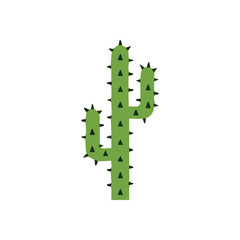 (Green Saguaro Cactus Illustration. A cheerful, minimalist drawing of a desert succulent. This vibrant botanical icon symbolizes resilience and natural beauty in harsh climates.)