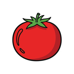 (Vibrant Red Tomato Doodle Art. A cheerful crimson fruit graphic, symbolizing wholesome nutrition and garden fresh produce. Ideal for culinary or healthy lifestyle designs.)