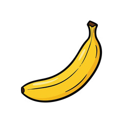 (Vibrant Yellow Banana Cartoon Art. This cheerful, ripe fruit graphic represents wholesome nutrition, natural sweetness, and tropical energy. A perfect symbol of healthy eating.)