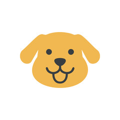 (Happy Puppy Face Illustration. This adorable canine emblem presents a cheerful disposition, symbolizing loyalty, joy, and companionship. Perfect for pet-themed designs.)