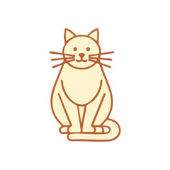(Adorable Sitting Cat Graphic. A charming feline drawing featuring a cream-colored pet. Its clean, warm aesthetic symbolizes comfort and playful companionship.)