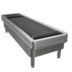 A modern, industrial conveyor system with rollers, Isolated on a Transparent Background, PNG, Cutout